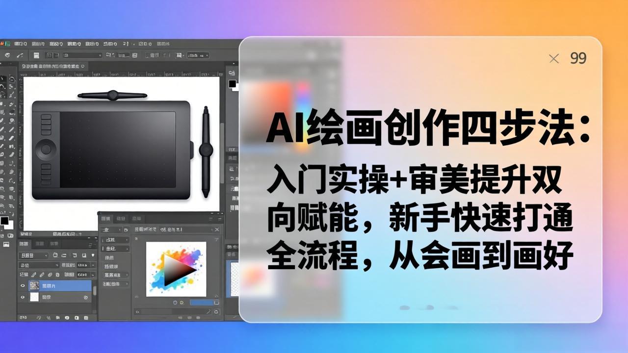 AI绘画创作四步法:入门实操+审美提升双向赋能,新手快速打通全流程,从会画到画好-大川资源分享站