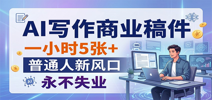 AI写作商业稿件，一小时5张+，普通人新风口，永不失业-大川资源分享站