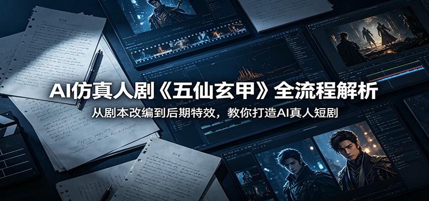 AI仿真人剧《五仙玄甲》全流程解析：从剧本改编到后期特效，教你打造AI真人短剧-大川资源分享站