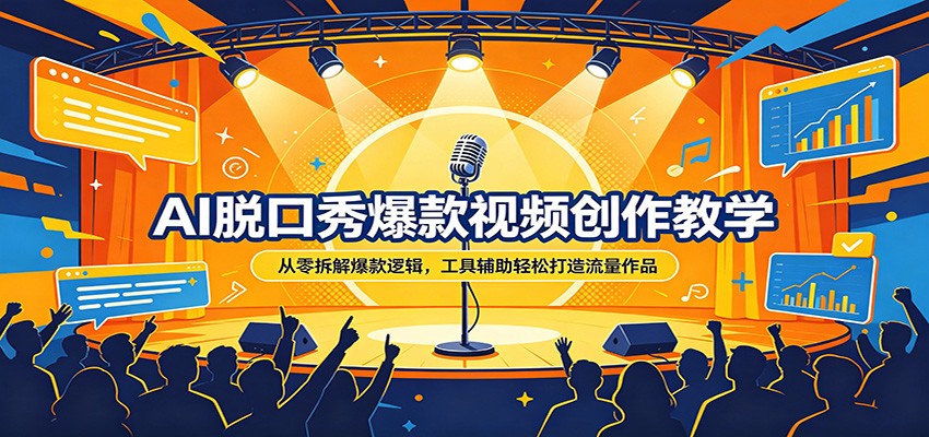 AI脱口秀爆款视频创作教学：从零拆解爆款逻辑，工具辅助轻松打造流量作品-大川资源分享站
