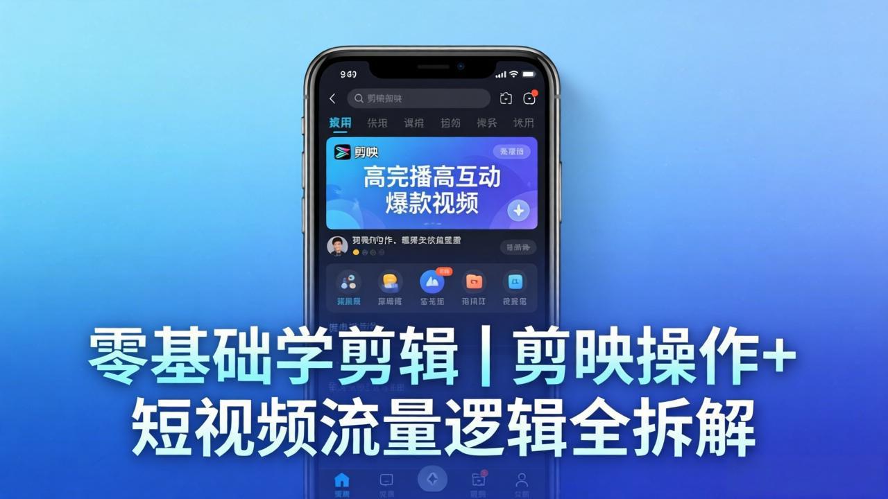【零基础学剪辑】剪映操作+短视频流量逻辑全拆解|手把手教你剪出高完播高互动爆款视频-大川资源分享站