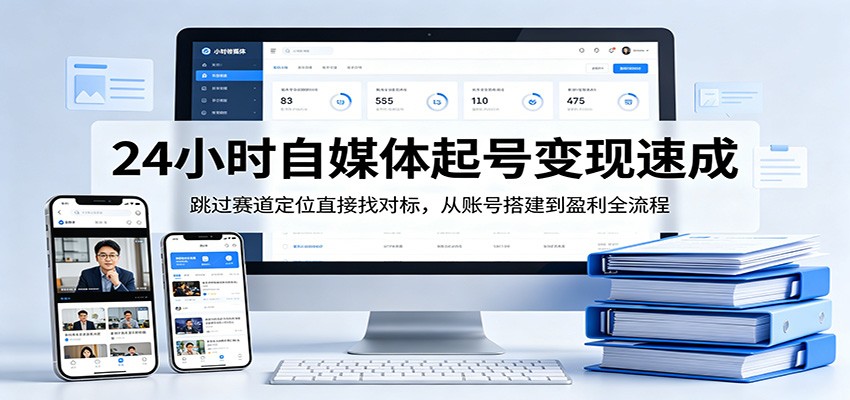 24小时自媒体起号变现速成,跳过赛道定位直接找对标,从账号搭建到盈利全流程-大川资源分享站