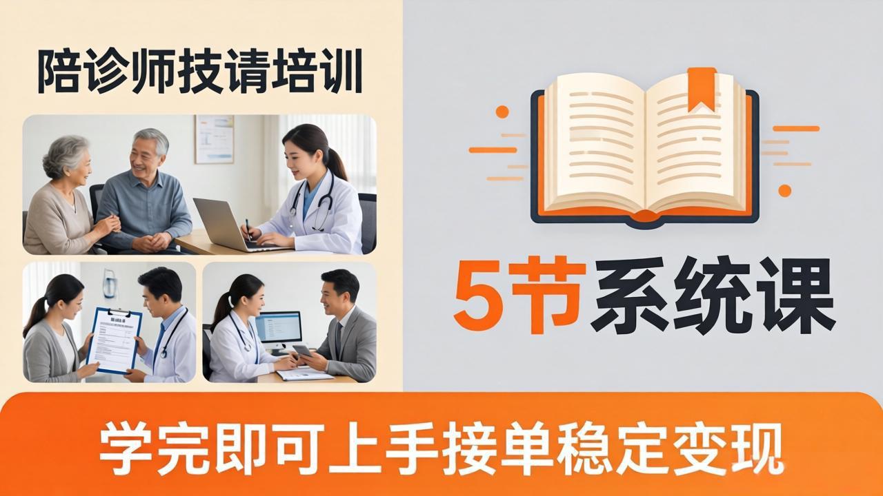想做陪诊师不知从何下手?5节系统课教你掌握核心技能,学完即可上手接单稳定变现-大川资源分享站