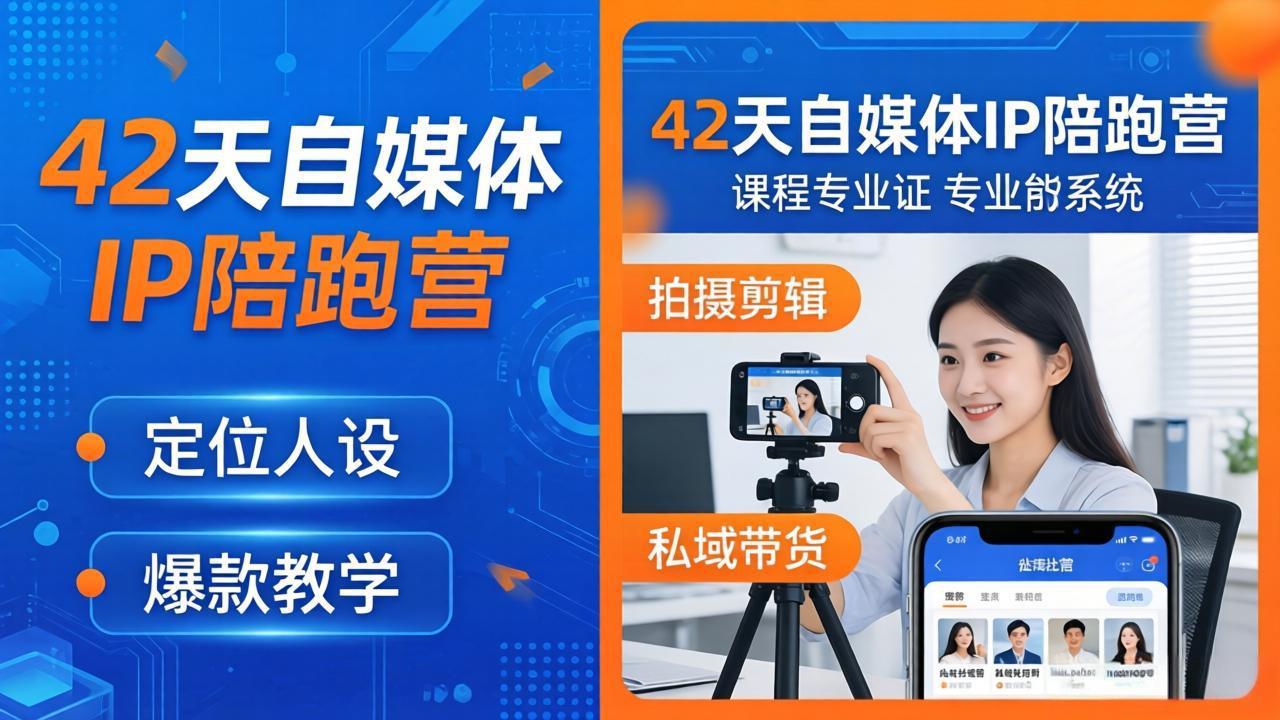 42天自媒体IP陪跑营-26年4月19更新：定位人设爆款全教学，拍摄剪辑私域带货一站式落地-大川资源分享站