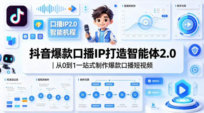 抖音爆款口播IP打造智能体2.0｜从0到1一站式制作爆款口播短视频-大川资源分享站