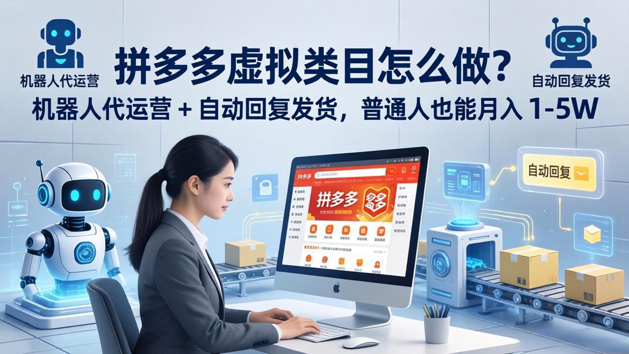 拼多多虚拟类目怎么做？机器人代运营 + 自动回复发货，普通人也能月入 1-5W-大川资源分享站