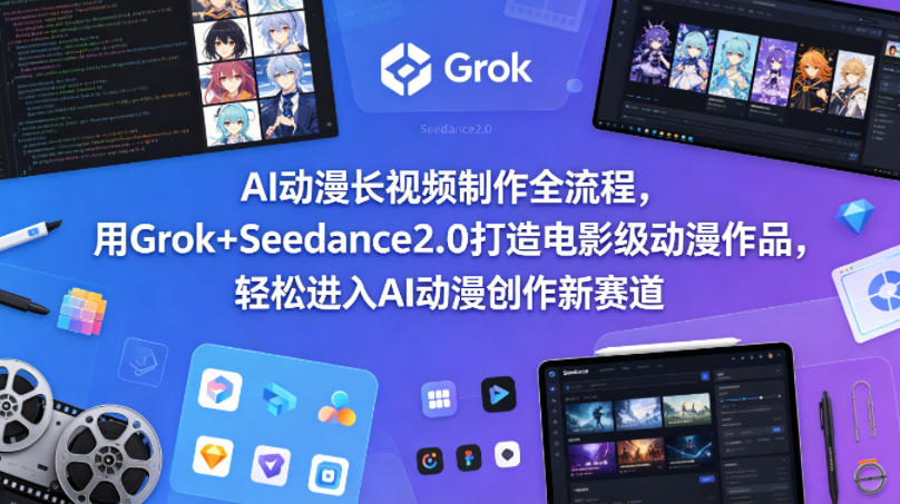 AI动漫长视频制作全流程，用Grok+Seedance2.0打造电影级动漫作品，轻松进入AI动漫创作新赛道-大川资源分享站