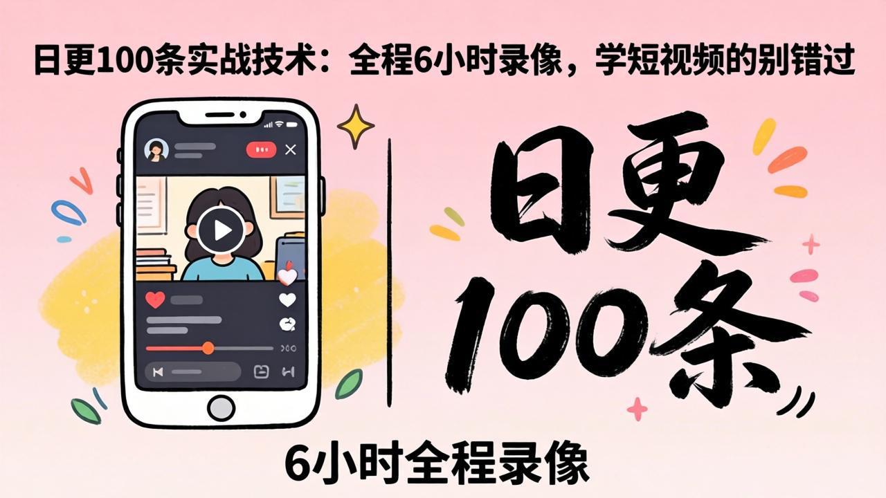 某工作坊东莞2026年4月12线下课：日更100条实战：全程6小时录像，学短视频的别错过-大川资源分享站