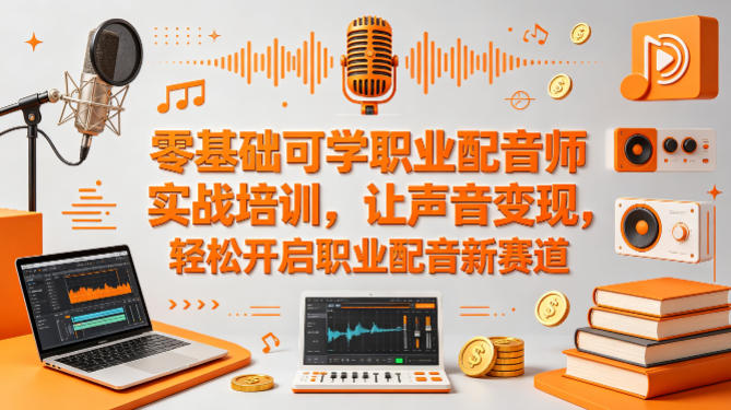 零基础可学职业配音师实战培训，让声音变现，轻松开启职业配音新赛道-大川资源分享站