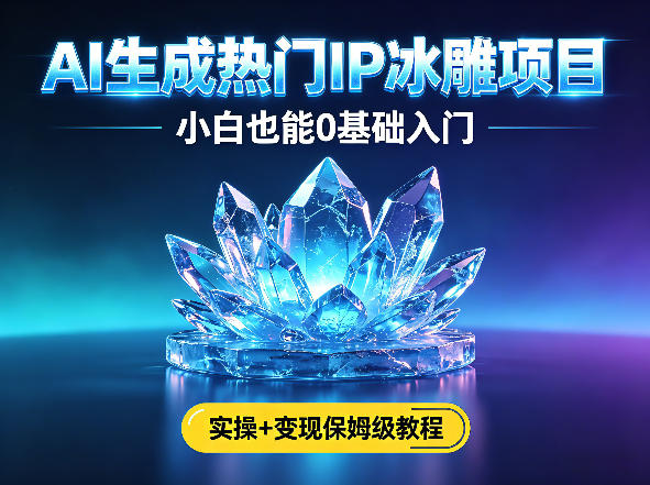 AI生成热门ip冰雕项目，小白也能0基础入门，实操+变现保姆级教程-大川资源分享站