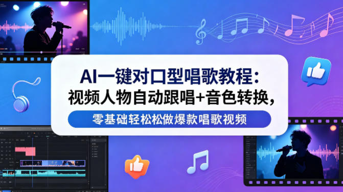 AI一键对口型唱歌教程：视频人物自动跟唱+音色转换，零基础轻松做爆款唱歌视频-大川资源分享站