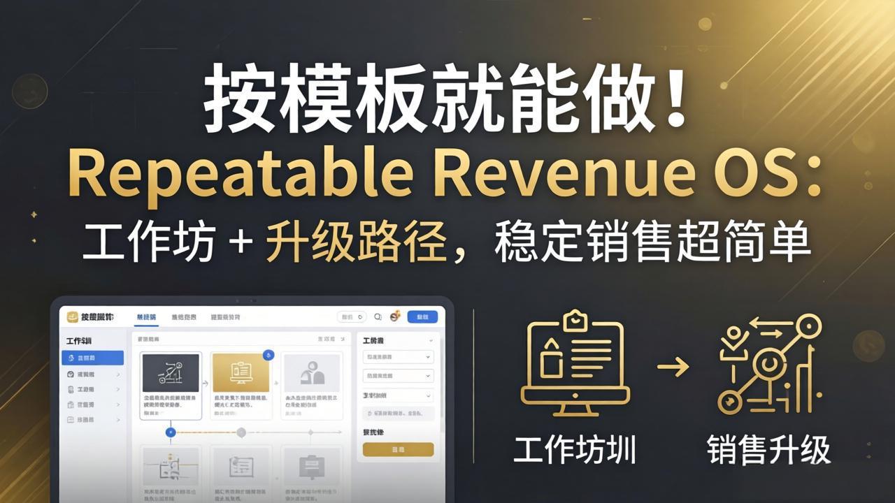 按模板就能做！Repeatable Revenue OS：工作坊 + 升级路径，稳定销售超简单-大川资源分享站