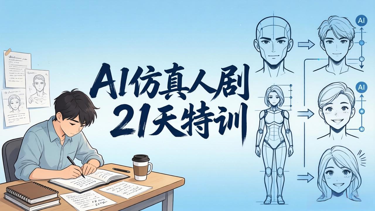 AI仿真人剧21天特训-更新：从剧本到成片全流程实战，掌握角色一致性与变现方法-大川资源分享站