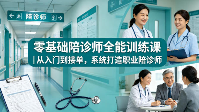 零基础陪诊师全能训练课｜从入门到接单，系统打造职业陪诊师-大川资源分享站