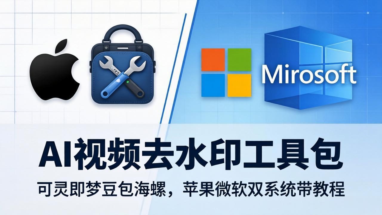 AI视频去水印工具包：可灵即梦豆包海螺，苹果微软双系统带教程-大川资源分享站