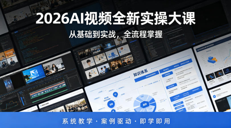 2026AI视频全新实操大课，从基础到实战，全流程掌握，系统教学·案例驱动·即学即用-大川资源分享站