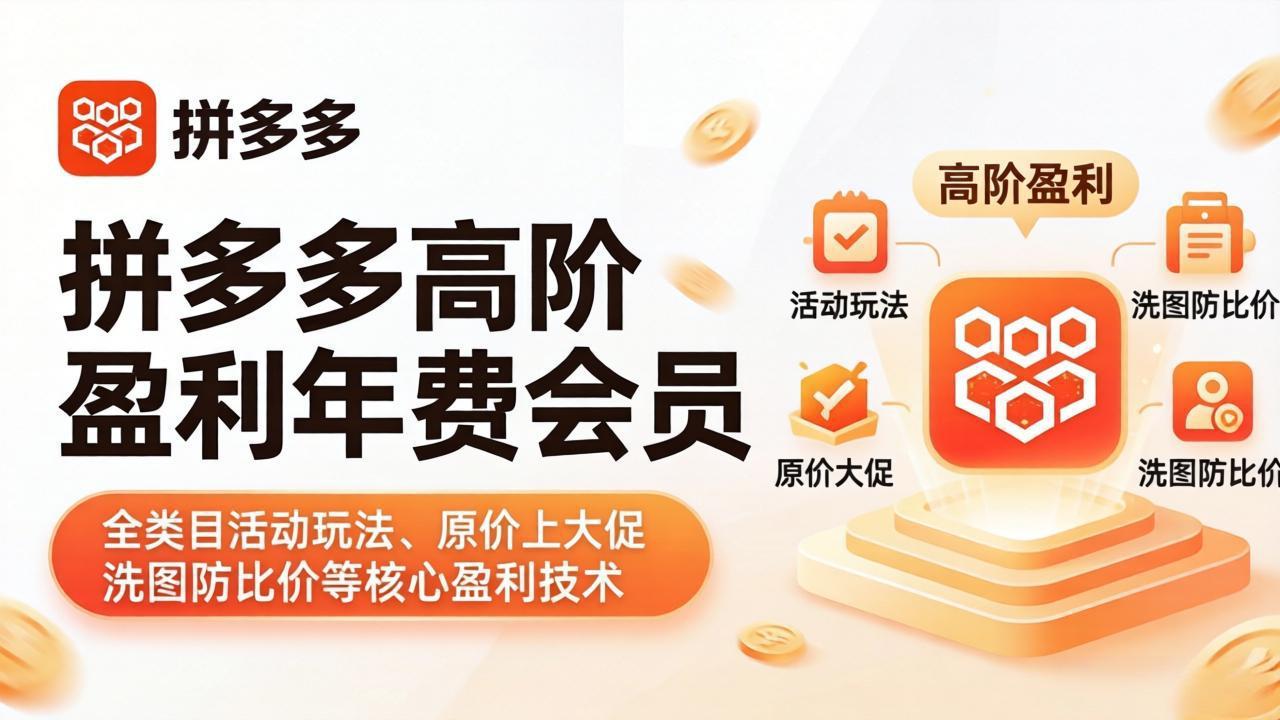 拼多多高阶盈利年费会员(更新4月15-大川资源分享站