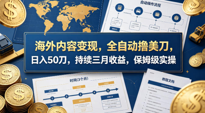 海外内容变现，全自动撸美刀，日入50刀，持续三月收益，保姆级实操【揭秘】-大川资源分享站