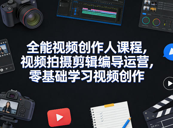 全能视频创作人课程，视频拍摄剪辑编导运营，零基础学习视频创作(更新2026年4月)-大川资源分享站