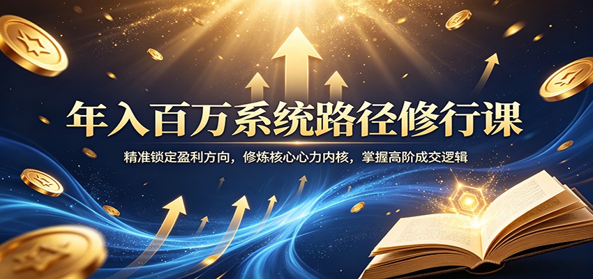 年入百万系统路径修行课：精准锁定盈利方向，修炼核心心力内核，掌握高阶成交逻辑-大川资源分享站