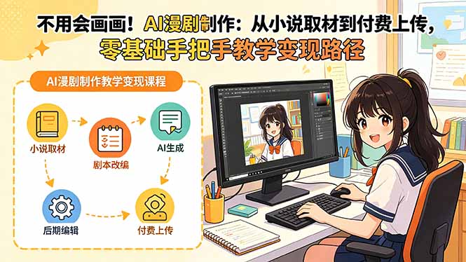不用会画画！AI漫剧制作：从小说取材到付费上传，零基础手把手教学变现路径-大川资源分享站