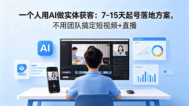 一个人用AI做实体获客：7-15天起号落地方案，不用团队搞定短视频+直播-大川资源分享站