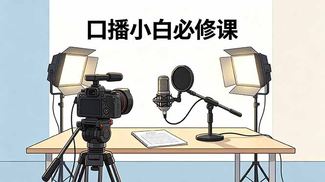 口播小白必修课：录像收音灯光设备+脚本撰写，搭专业级录制场景-大川资源分享站