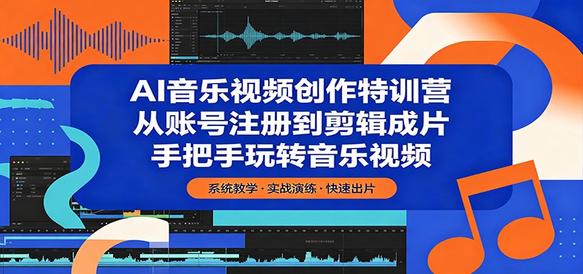 AI音乐视频创作特训营：从账号注册到剪辑成片，手把手玩转音乐视频-大川资源分享站