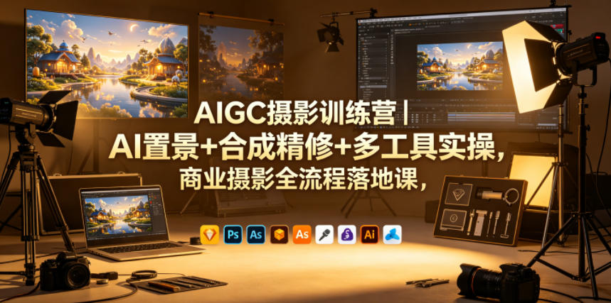 AIGC摄影训练营｜AI置景+合成精修+多工具实操，商业摄影全流程落地课-大川资源分享站