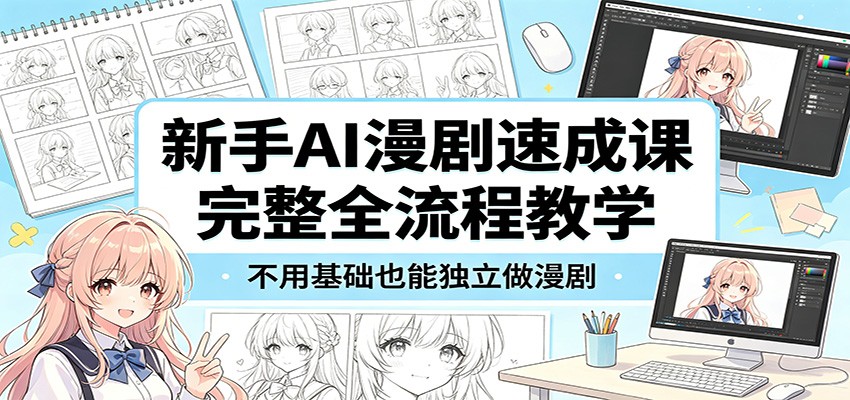 新手AI漫剧速成课：完整全流程教学，不用基础也能独立做漫剧-大川资源分享站