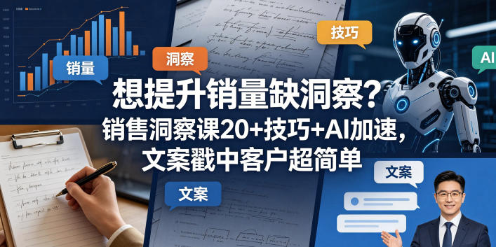 想提升销量缺洞察？销售洞察课20+技巧+AI加速，文案戳中客户超简单【原创双语字幕】-大川资源分享站
