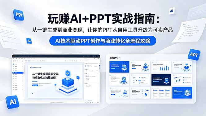 玩赚AI+PPT实战指南-更新5月13：从一键生成到商业变现，让你的PPT从自用工具升级为可卖产品-大川资源分享站