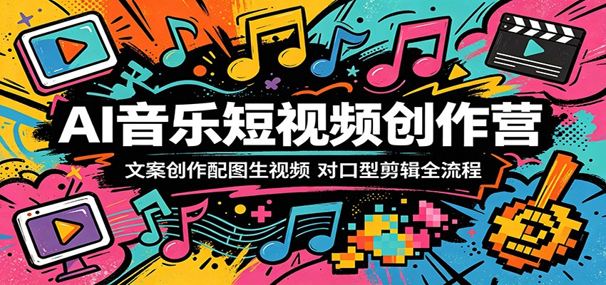 AI音乐短视频创作营：文案创作配图生视频，对口型剪辑全流程-大川资源分享站