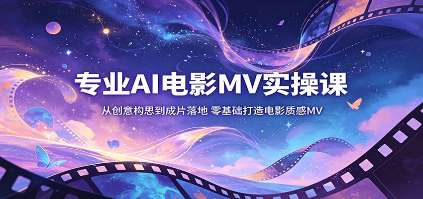 专业AI电影MV实操课：从创意构思到成片落地，零基础打造电影质感MV-大川资源分享站