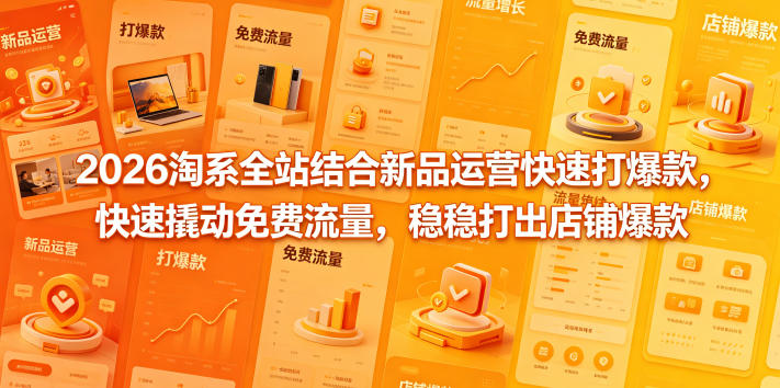 2026淘系全站结合新品运营快速打爆款，快速撬动免费流量，稳稳打出店铺爆款(更新5月12日)-大川资源分享站