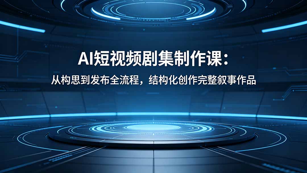AI短视频剧集制作课：从构思到发布全流程，结构化创作完整叙事作品-大川资源分享站