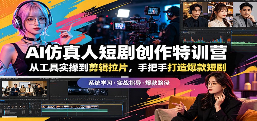 AI仿真人短剧创作特训营：从工具实操到剪辑拉片，手把手打造爆款短剧-大川资源分享站