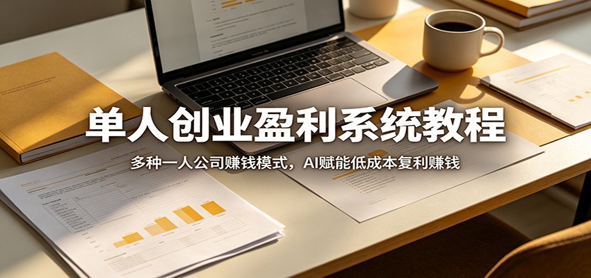 单人创业盈利系统教程：多种一人公司赚钱模式，AI赋能低成本复利赚钱-大川资源分享站