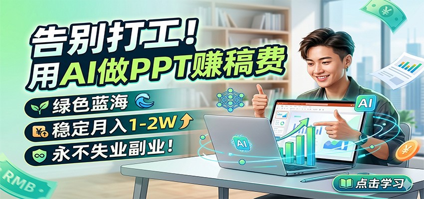 告别打工！用AI做PPT赚稿费，绿色蓝海，稳定月入1-2W，永不失业副业！-大川资源分享站