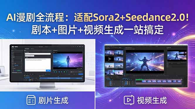 AI漫剧全流程：适配Sora2+Seedance2.0！剧本+图片+视频生成一站搞定-大川资源分享站
