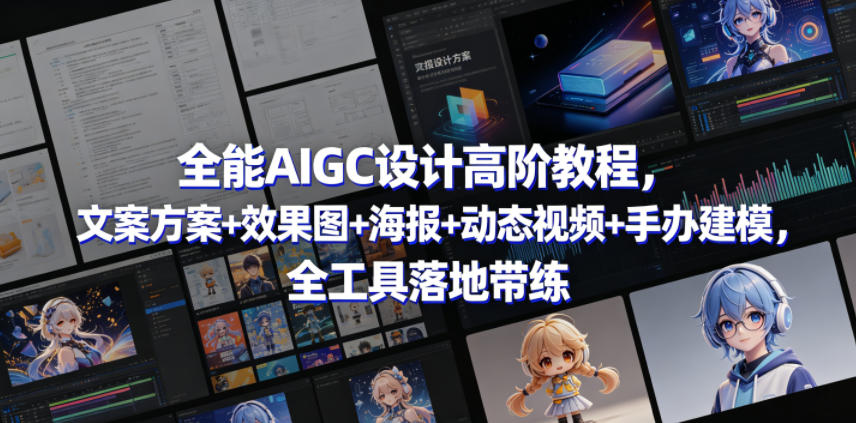 全能AIGC设计高阶教程，文案方案+效果图+海报+动态视频+手办建模，全工具落地带练-大川资源分享站