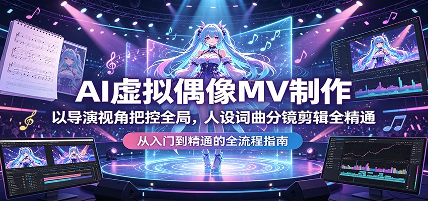 AI虚拟偶像MV制作：以导演视角把控全局，人设词曲分镜剪辑全精通-大川资源分享站