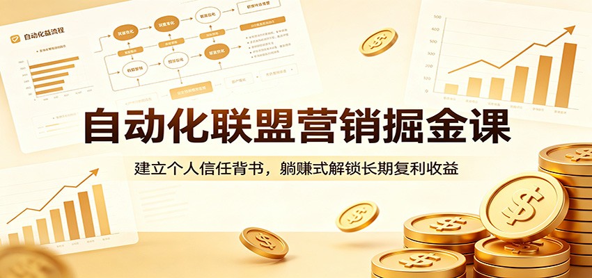 自动化联盟营销掘金课：建立个人信任背书，躺赚式解锁长期复利收益-大川资源分享站