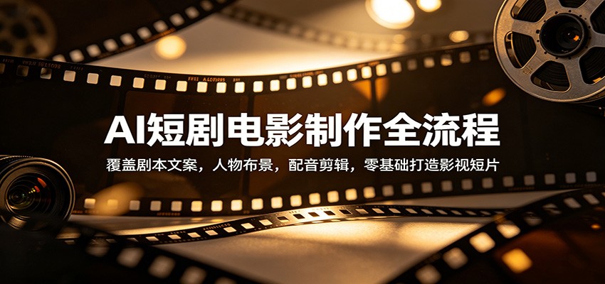 AI短剧电影制作全流程：覆盖剧本文案，人物布景，配音剪辑，零基础打造影视短片-大川资源分享站