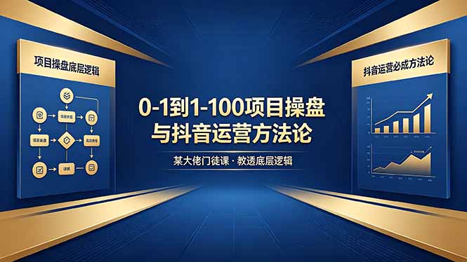 0-1到1-100怎么建？某大佬门徒课教透项目操盘底层逻辑+抖音运营必成方法论-大川资源分享站