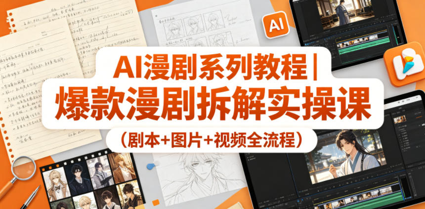AI漫剧系列教程｜爆款漫剧拆解实操课(剧本+图片+视频全流程)-大川资源分享站