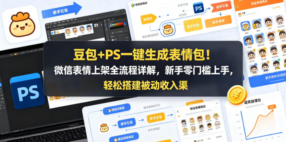 豆包+PS一键生成表情包！微信表情上架全流程详解，新手零门槛上手，轻松搭建被动收入渠道-大川资源分享站