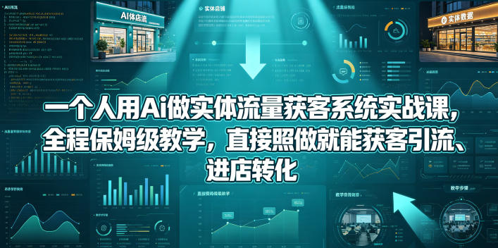 一个人用Ai做实体流量获客系统实战课，全程保姆级教学，直接照做就能获客引流、进店转化-大川资源分享站