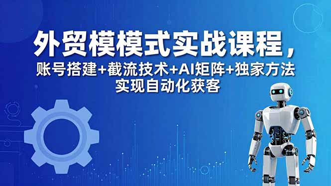 外贸新模式实战课程-更新5月，账号搭建+截流技术+AI矩阵+独家方法实现自动化获客-大川资源分享站