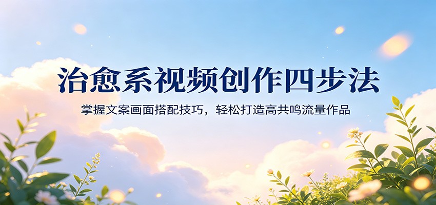 治愈系视频创作四步法：掌握文案画面搭配技巧，轻松打造高共鸣流量作品-大川资源分享站